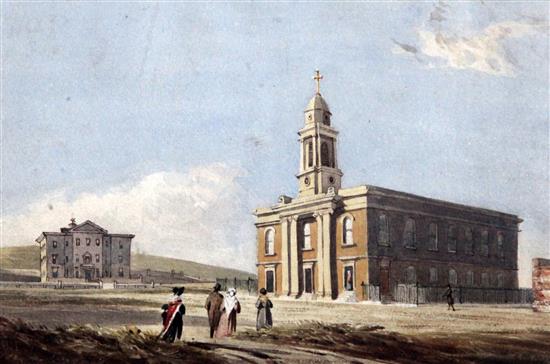 Frederick William Woledge (fl.1840-95) View of St Georges Chapel at County Hospital, Brighton, c.1841 4.5 x 6.25in.